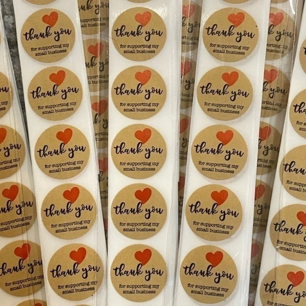 40 Small Thank You Stickers! (Quarter Size)